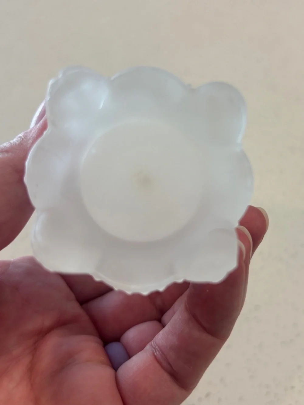 Vintage Fenton Frosted Satin Glass Toothpick Holder Daisy and Button Pattern